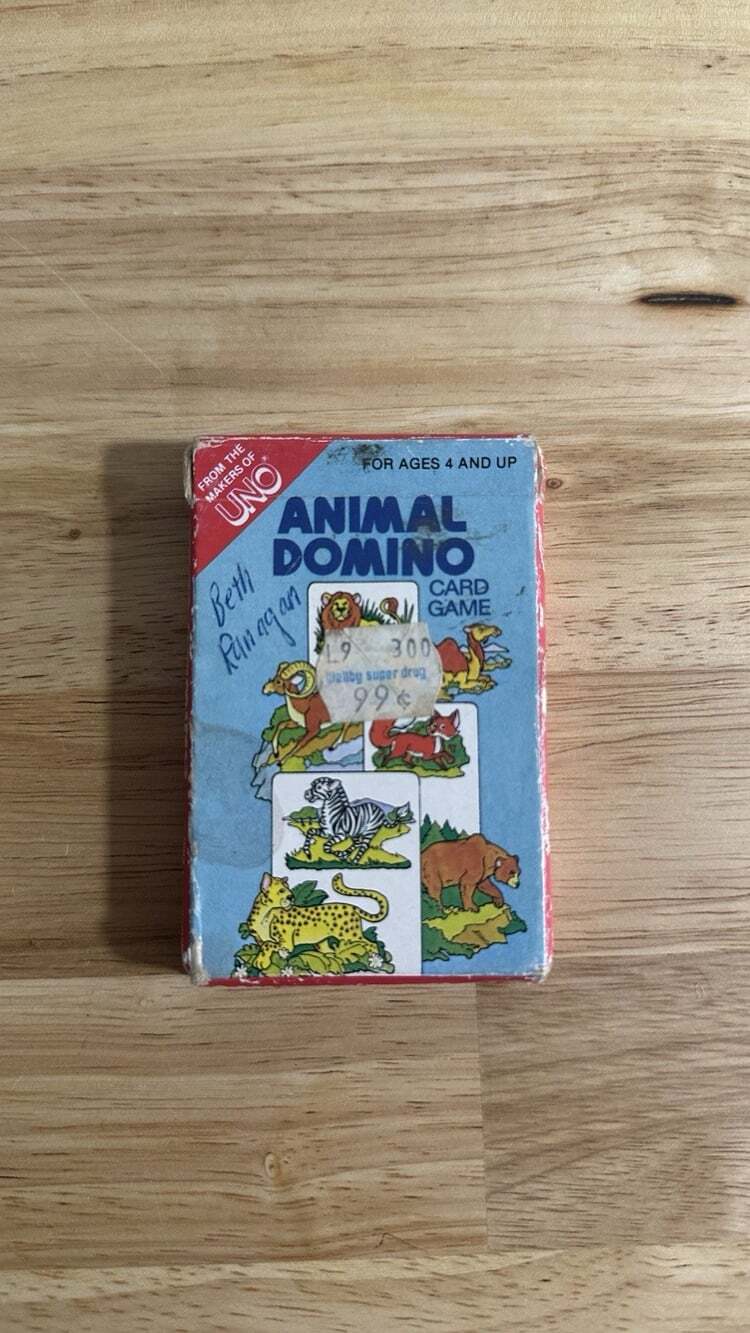 Vintage 1983 Open Box Animal Dominos 34 Matching Cards + Instructions